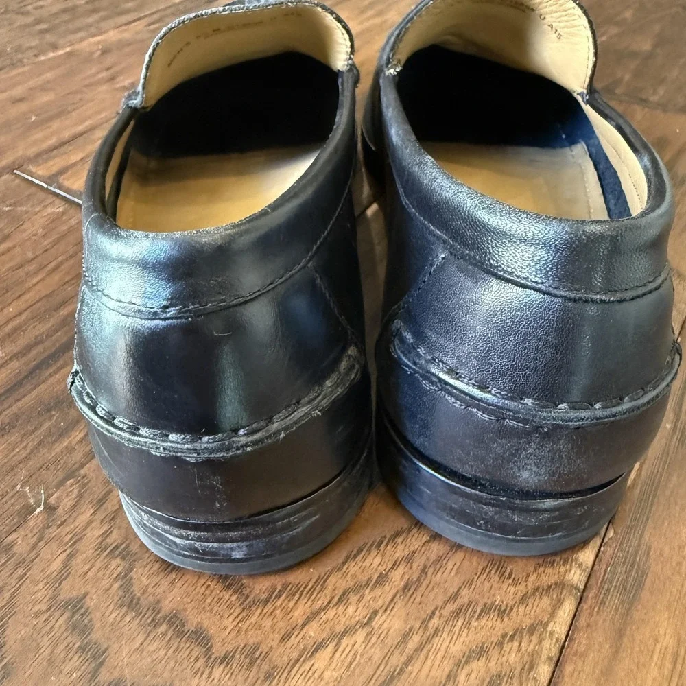 Cole Haan Shoes Mens 9.5 Black Leather Loafers Slip On Moc Toe Dress C12658 Nice